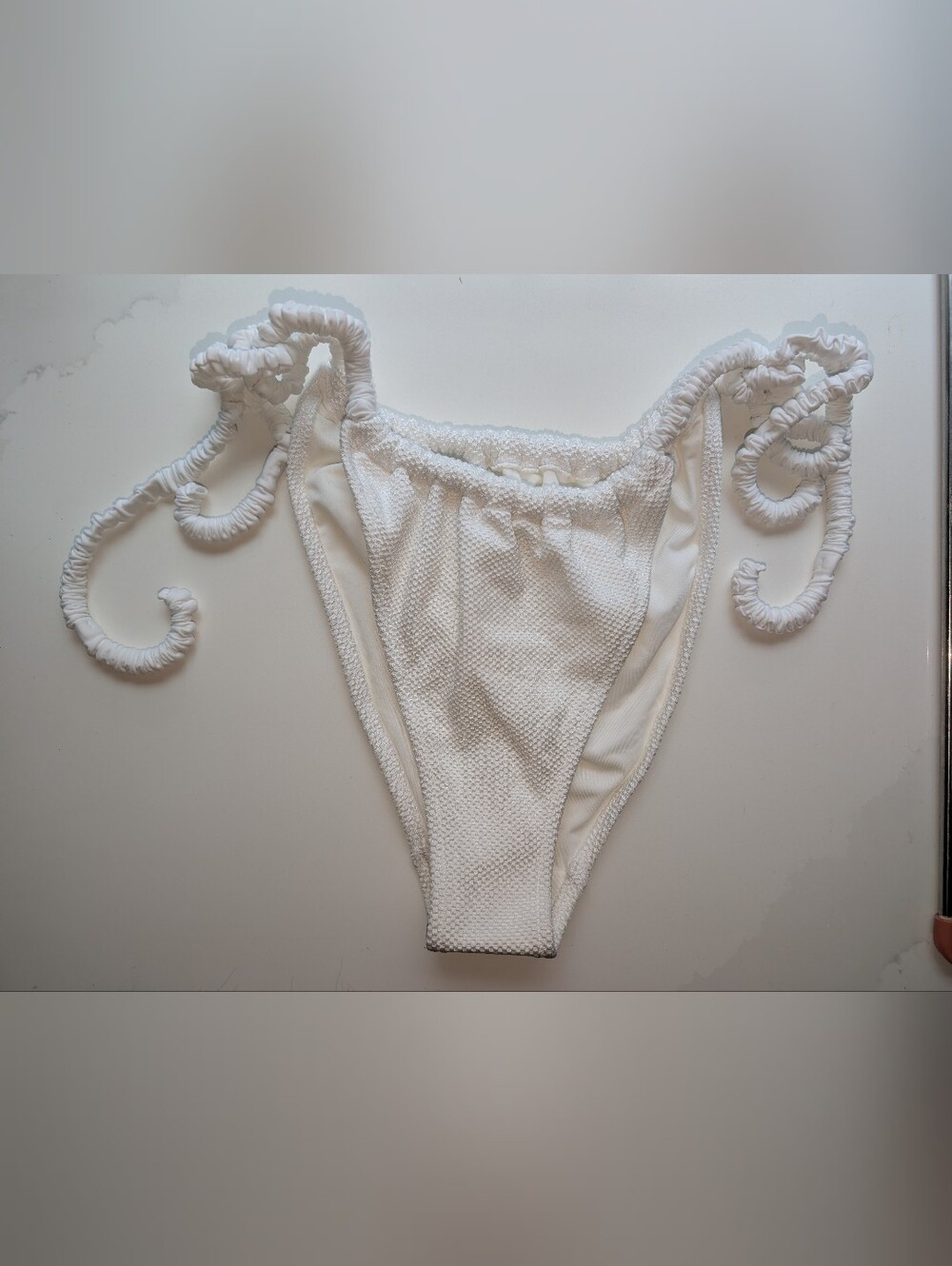 Aerie White Textured Bikini Bottom